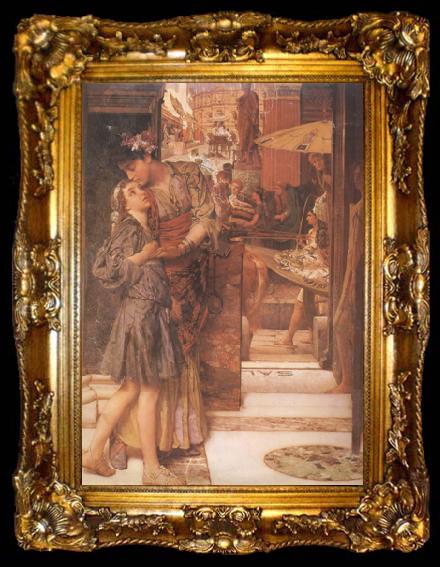 framed  Alma-Tadema, Sir Lawrence The Parting Kiss (mk24), ta009-2